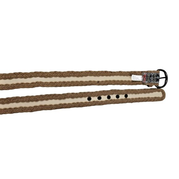 Multi-Colored Belt Trimmed in Tan Braiding Black Red Brown Size 13 Junior JH1121 - Picture 4 of 4